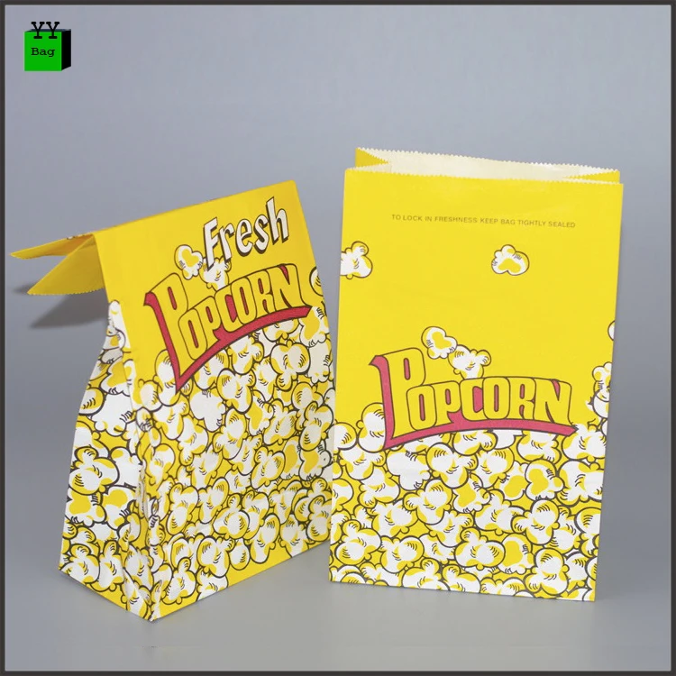 In Stock Sharp Bottom Standard Greaseproof Sealable Paper Biodegradable Custom Microwave Popcorn