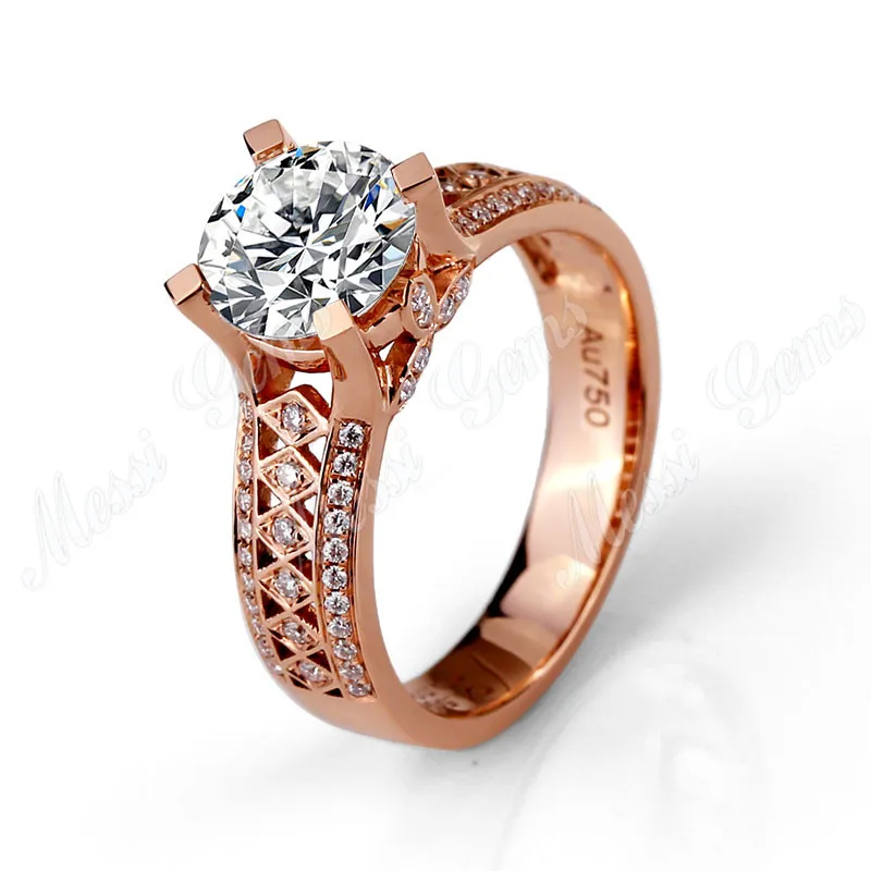 

Moissanite rings Vintage diamond 1.5ct rose gold Jewelry Rings