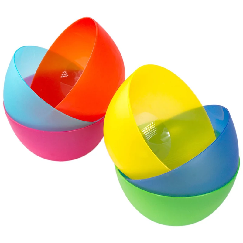 

6 Pack Fun Multi-Colored BPA-Free Plastic Bowls Cereal Fruit or Soup Bowl, Can be customization