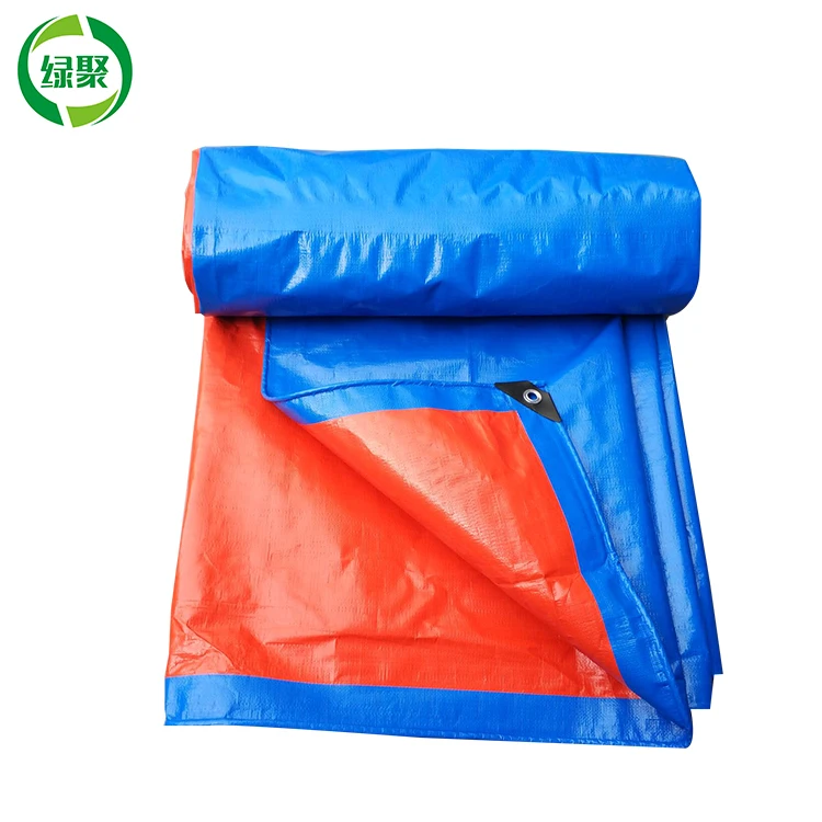 
20x26ft 6x8m Blue Orange Covering Pe Canvas Tarpaulin Roof Material 