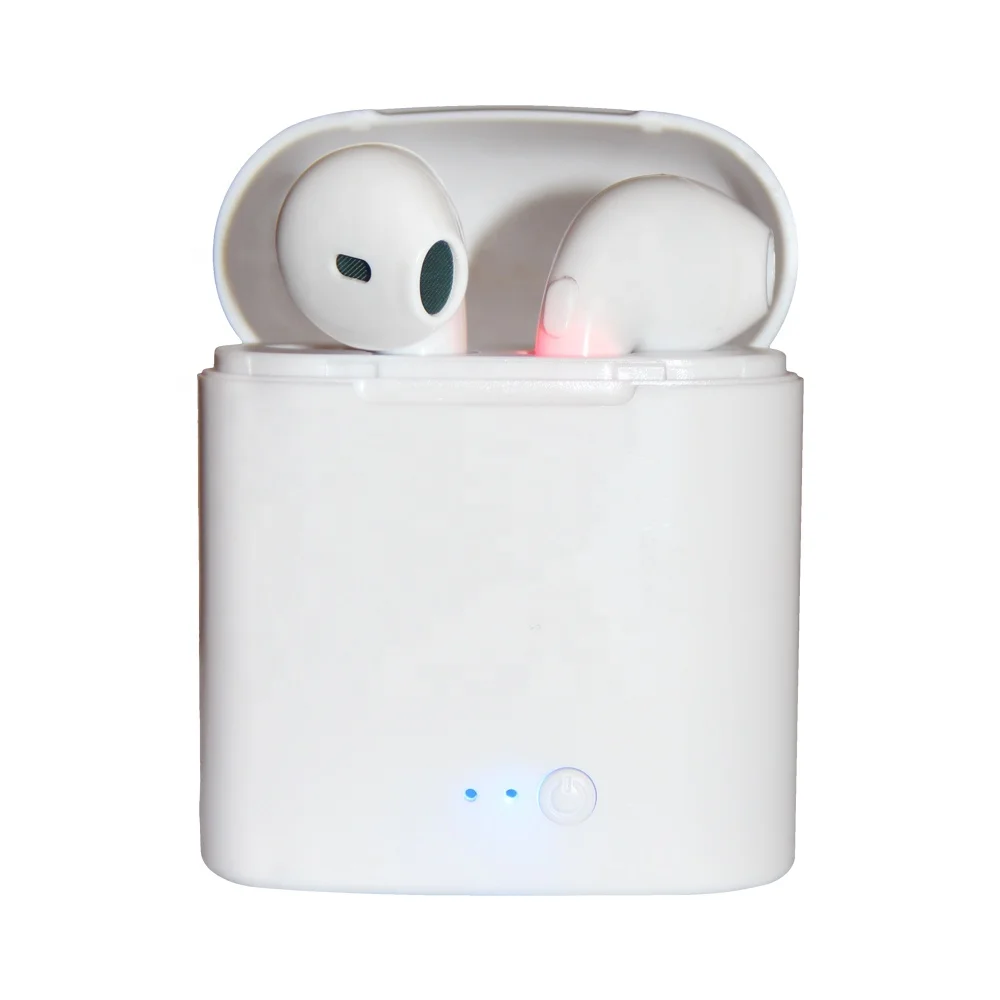 

2019 Hot sale mobile phone earphone, high quality i7 tws wireless earphone with mic, White