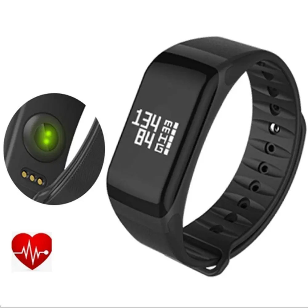 

2019 OEM Manufacture Wearable Device F1 Smart Bracelet Heart Rate Blood Pressure Oxygen Monitor Fitness Sleep Monitor Pedometer, Black;blue;red