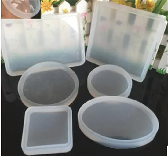 

WIIPU Silicone Geometric Mud Board Mold Base Plate Molds Pendant Necklace Resin Jewelry Making Tray Mold, Clear