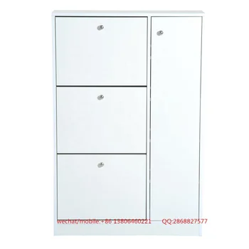 Sg Ll182 Space Saver 4 Door Wood White Shoe Cabinet Entryway