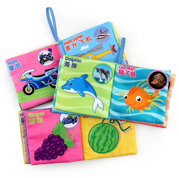 
Baby fabric book Ring cloth book Tear not rotten early teaching book for baby 