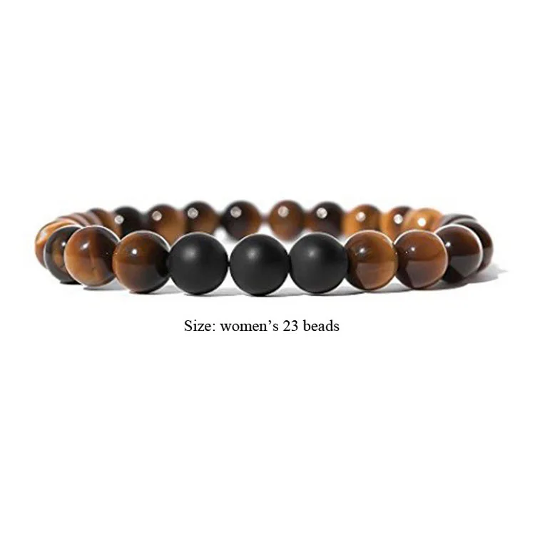 

8mm Tiger Eye Natural Gemstone bead Wholesale Handmade Men Women Energy Yoga bead bracelet, Black;white