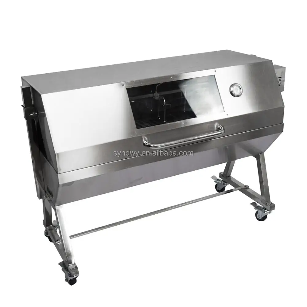 Heavy Duty Large Window Charcoal Lamb Pig Rotisserie Spit