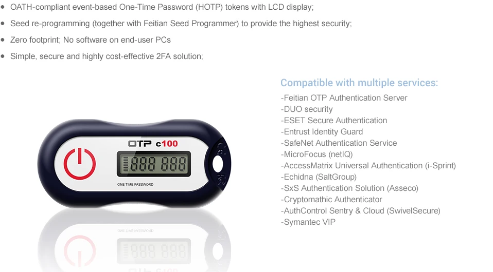 One Time Password Otp Hotp Token C100 - H41 - Buy 2fa,Multi-factor  Authentication,Event Based Product on