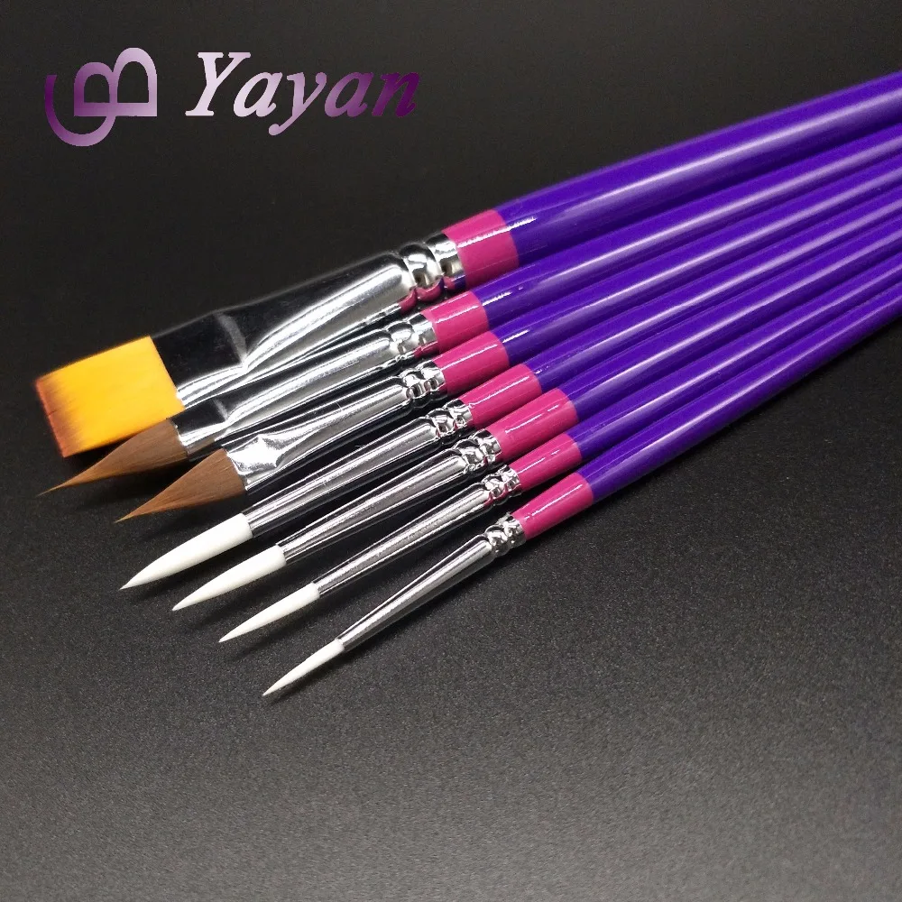 Strong Synthetic Tip Acrylic Handles Face Paint Brushes For