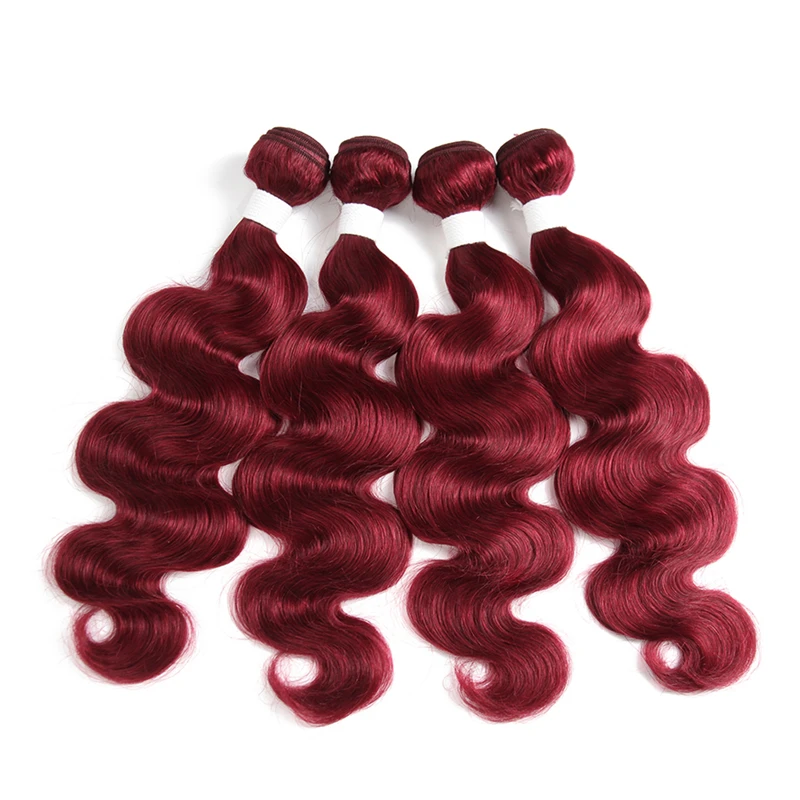 

Kemy Hair Fashion Pre- Colored Bodywave 100% Natural brazilian Hair Bundles Human Hair Virgin Brazilian Extension For Women, 27# 30# 33# 99j burg#