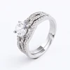 Unique love script jewelry white gold plated 925 silver split shank Engagement Wedding ring designs for girls