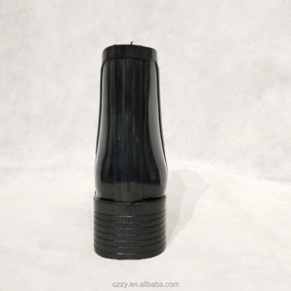 
Low cut chelsea short ankle high heel women rain boot rubber boots for women 