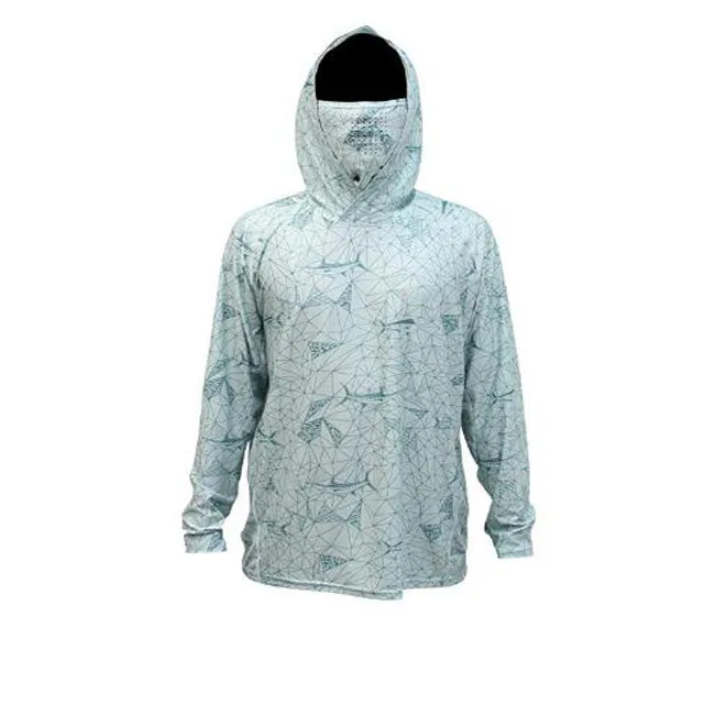 

Lightweight Sublimation UPF 50+ Fishing Hoodie with Face Protection Fishing Clothing, Customized color