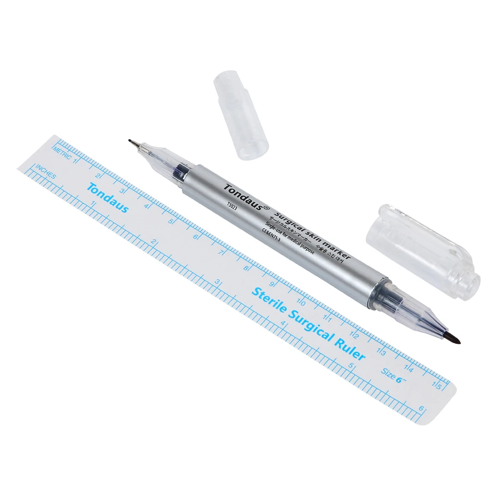 

Lushcolor Head Surgical Skin Marker Pen With Ruler for Permanent makeup eyebrow marker, Blue