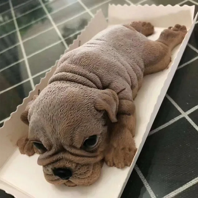 

Famous Animal Shar Pei Cake Mold Silicone Dog Mousse Mold, Red