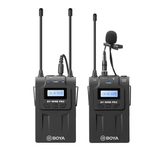 BY-WM8 Pro-K1 Professional UHF Dual-Channel Lavalier Wireless DSLR Microphone With LCD Screen
