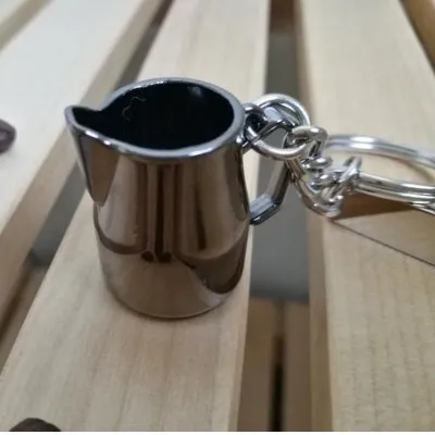 popular coffee keychain coffee tamper/pot keyring as coffee gift