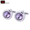 High Quality Luxury Light Purple Crystal Bulk Men Cufflinks