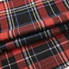 96 polyester 4 spandex knitted jacquard yarn dyed red plaid fabric for school uniforms