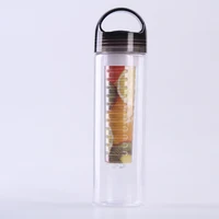 

detox water bottle fruit infuser 700ML transparent plastic bottle with fruit infusion insert FDA certificated