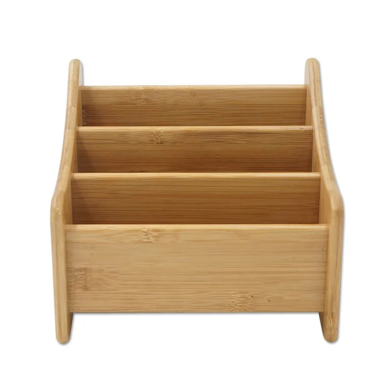 Bamboo Desktop File Folder Organizer And Paper Tray 3 Slots - Buy ...