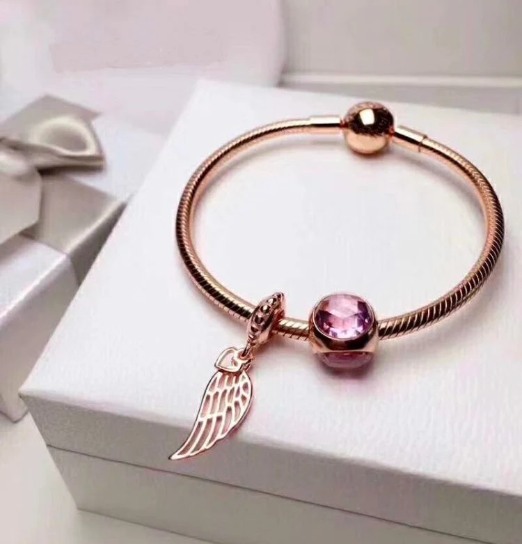 Wholesale rose gold charms for pandora bracelets fashion charms beads for pandora bangles