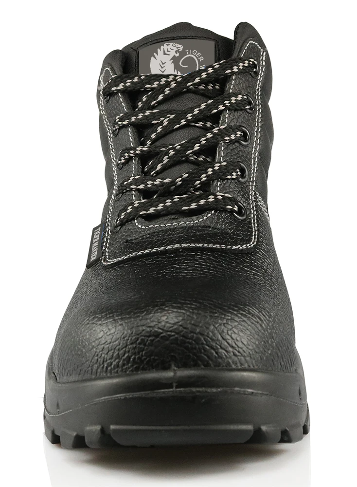 Tiger Master Oil Water Resistant Anti Slip Cheap Black Leather Steel Toe Prevent Puncture 6665