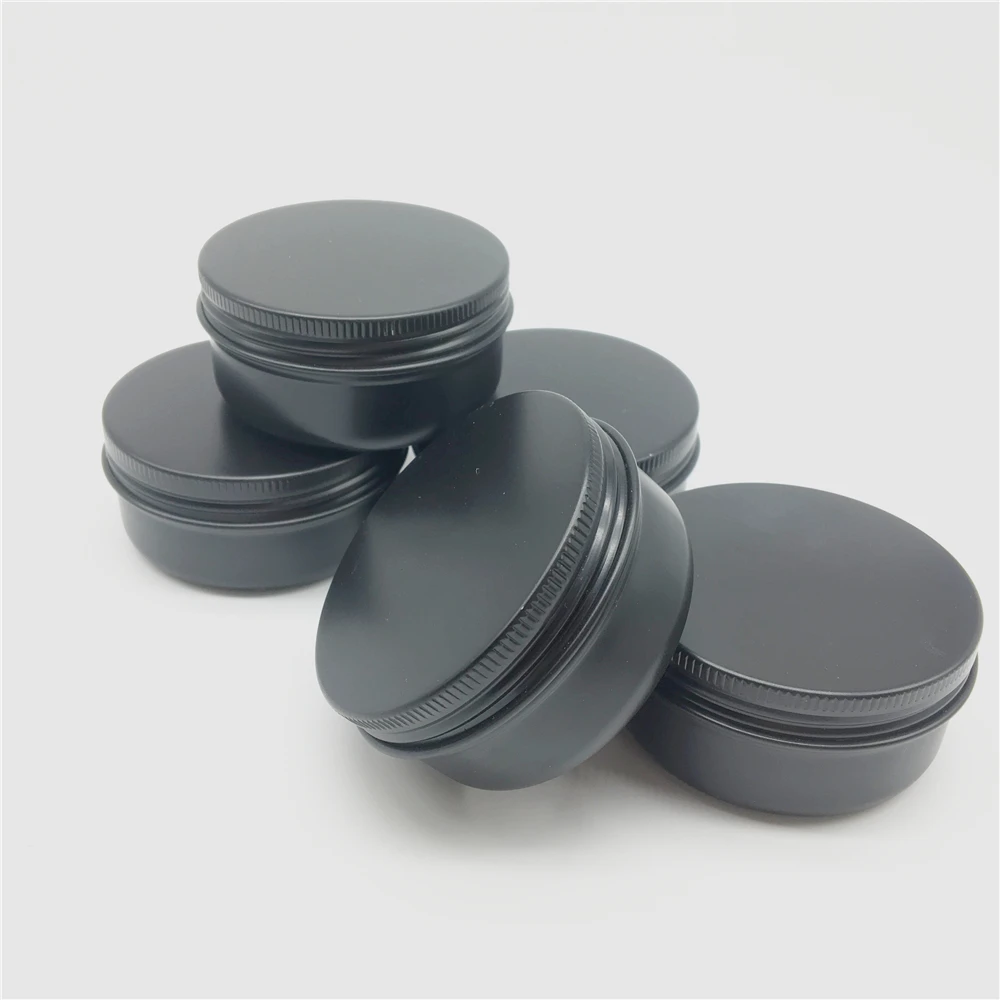 50ml Black Metal Tins Candle Tins Round Containers With Screwon Lids
