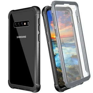 For Samsung Galaxy S10 Rugged Case, 360 Full-body Clear Bumper Case with Built-in Screen Protector for Samsung Galaxy S10