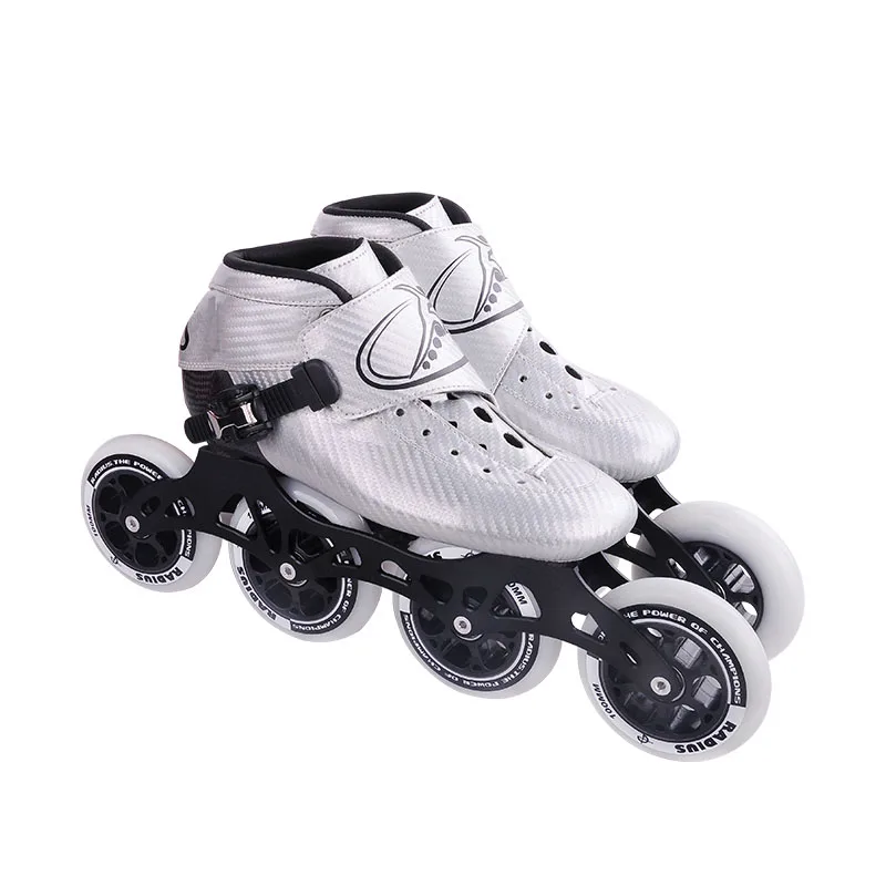 

Professional handcraft lighter carbon fiber faster SHR PU 3 or 4 wheels speed inline skates
