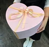 custom heart shape matte paper flower gift boxes