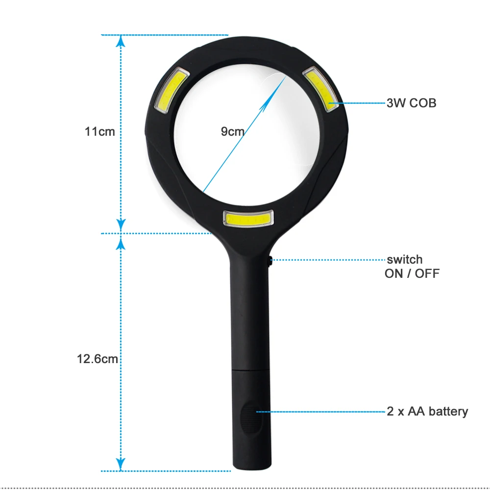 New style 3 W Cob led magnifying glass lamp for reading supplier