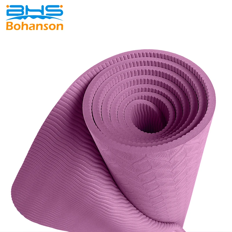 

Wholesale Eco Friendly Non Slip 6mm Single Color Purple TPE Yoga Mat, 6mm yoga tapete