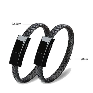 Leather Bracelet USB Quick Charger iPhone Samsung