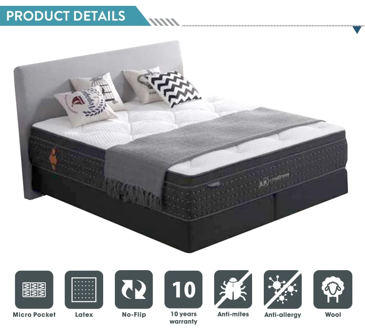 High density polyurethane foam pocket spring latex wool ice silk mattress topper