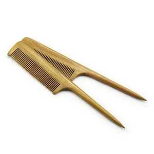 barber comb sandalwood  straightening  tail  wood hair detangling comb