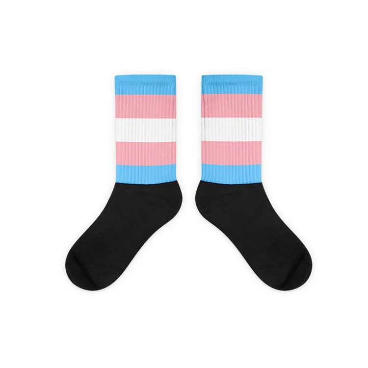 Transgender Pride Flag With Black Foot Socks - Buy Transgender Pride ...