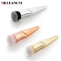 

Stock Luxury gold color metal paint makeup brush fish tail foundation brush
