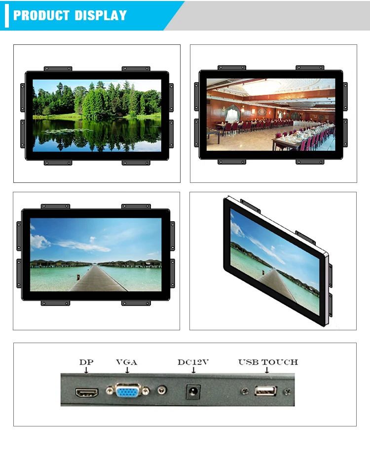 19inch Convenient Frameless Waterproof Touch Screen Lcd Computer