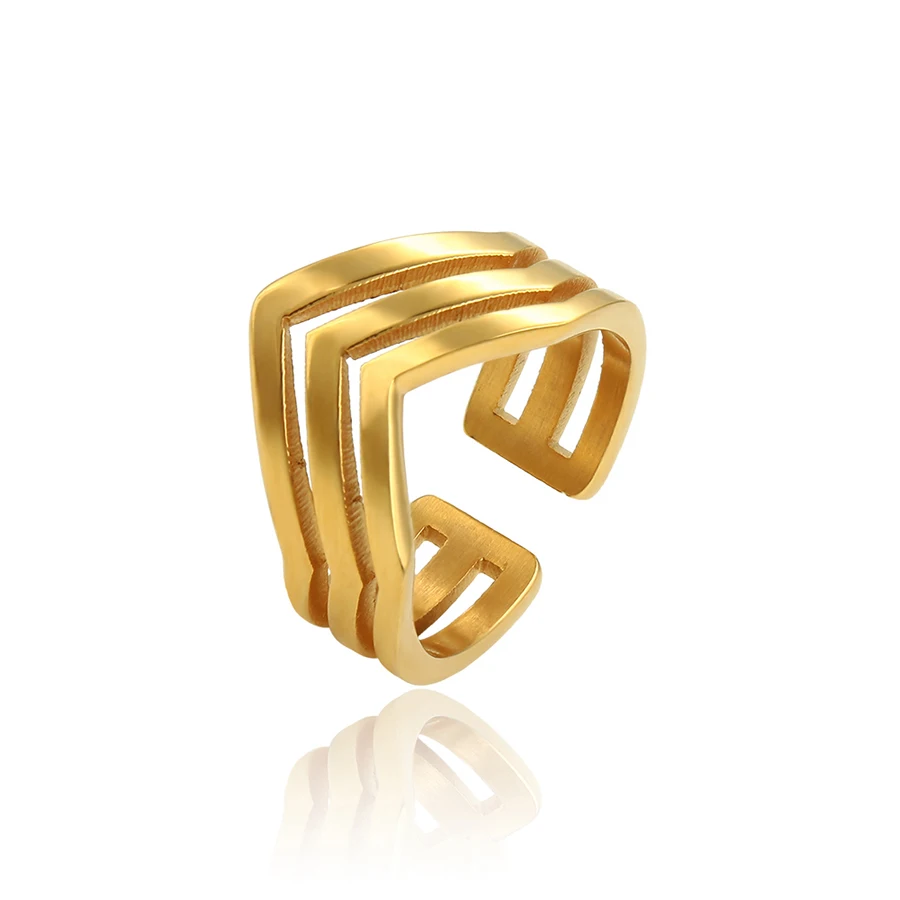 

R-101 Xuping delicate jewelry irregular hollow-out design 24k gold women finger ring