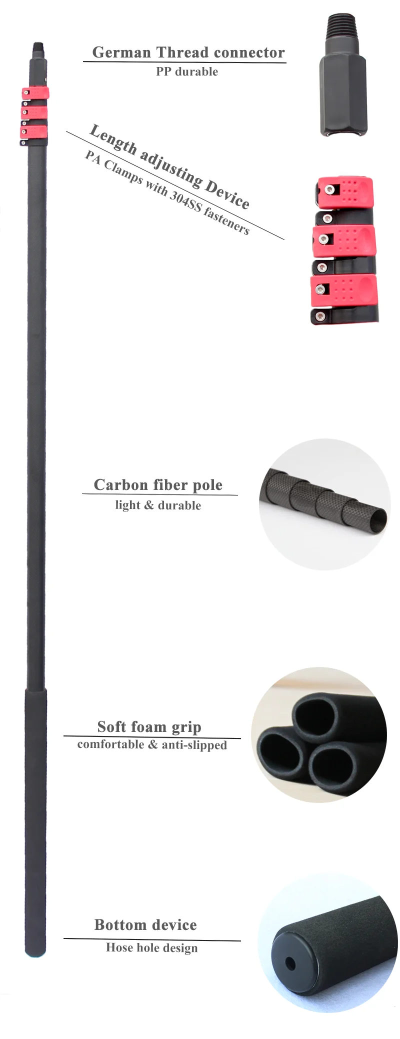 3k 100 Carbon Fiber Telescoping Pole Manufacturers For Window Cleaning