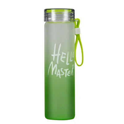 

Custom logo hello master frosted colorful glass water bottle, Customized color