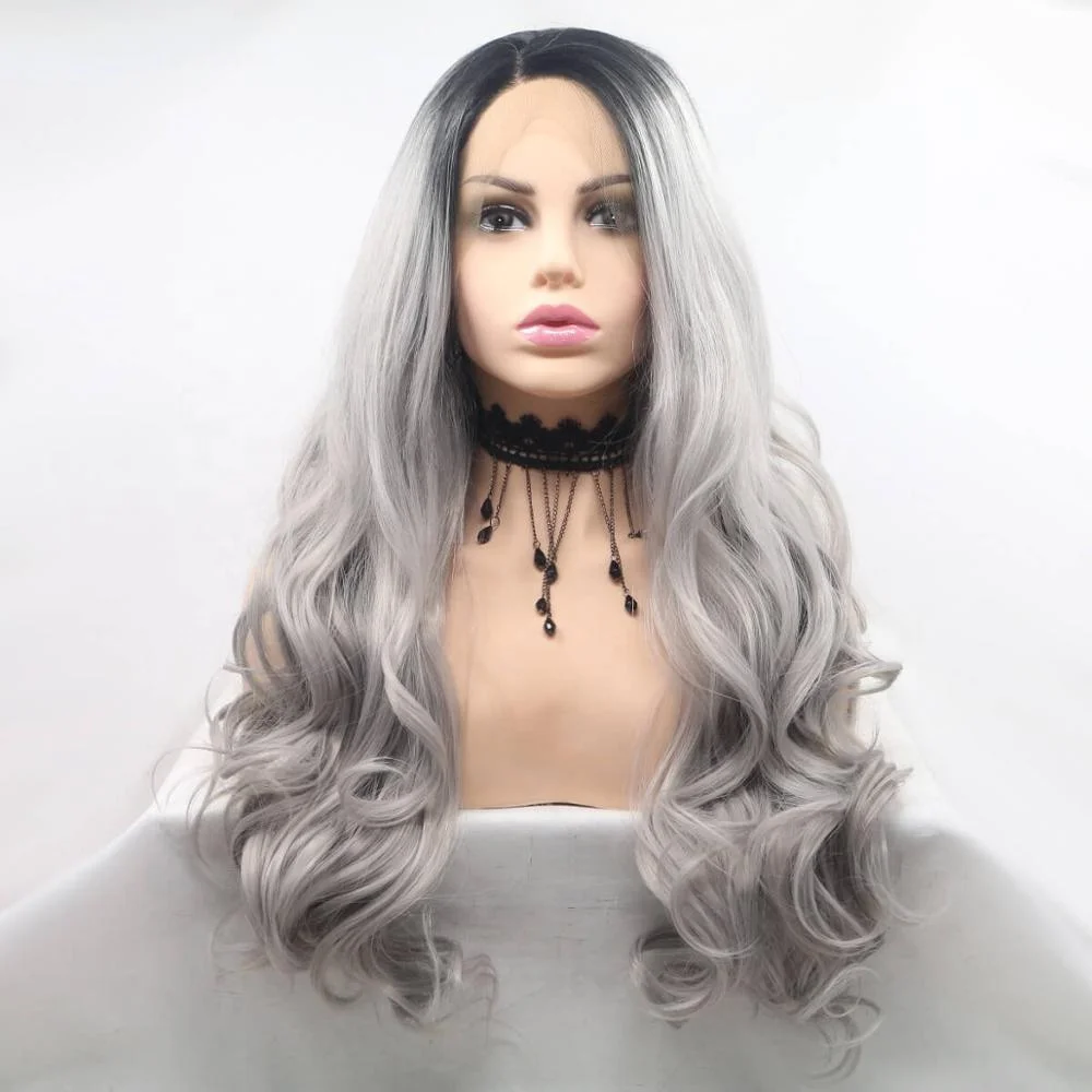 

Yvonne Non Remy Hair Grey Hair Lace Wig For Women
