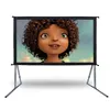 Fiberglass Matte White fold up Fast durable easy folding projector screen B&E type stand Integrated Carry Handle