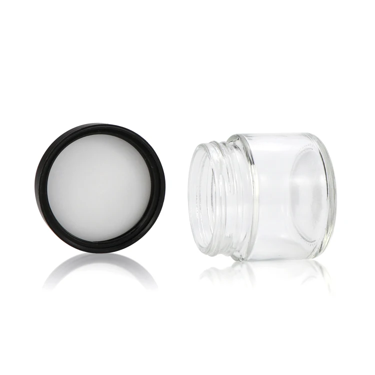 
Custom design round 1oz 2oz 3oz 4oz straight side food glass jar with child resistant lids glass jar child proof 