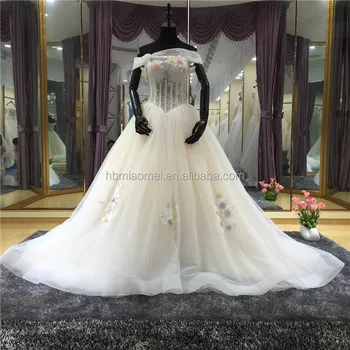 Open Back Pearl Wedding Dress