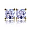 Iced out jewelry copper alloy gold silver screw back cubic zirconia stud earring 4mm for women ladies