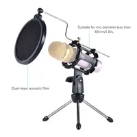 

Professional studio mic stand desktop microphone with POP filter tripod