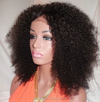 

virgin brazilian human hair wig for black women natural black afro kinky curly lace front wigs with baby hair