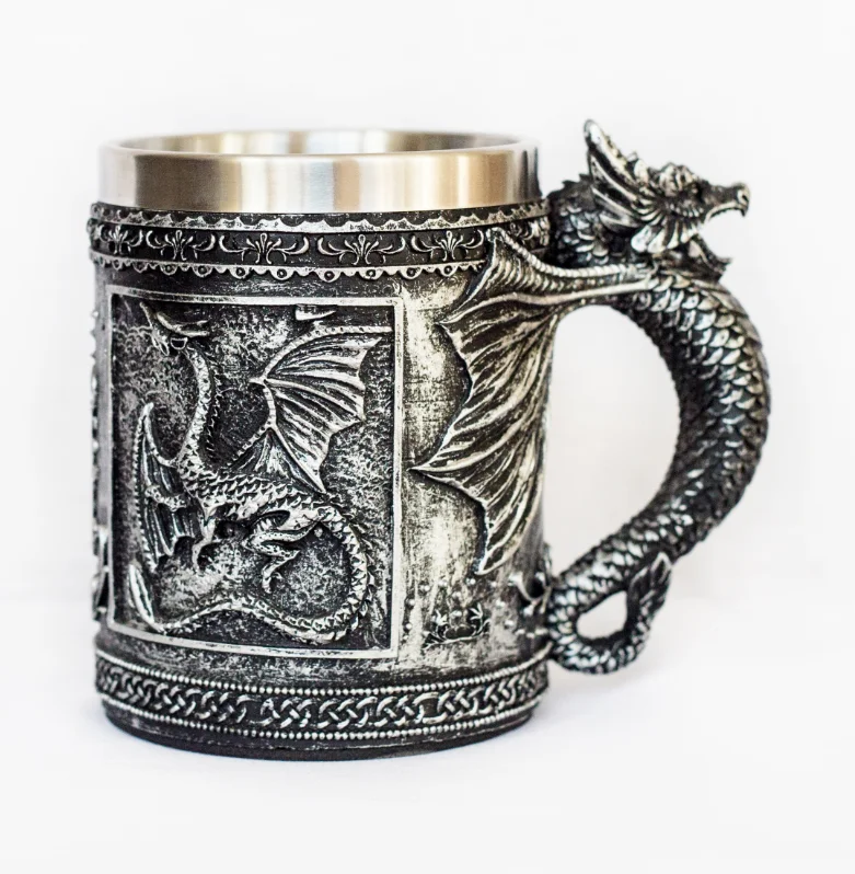 Creative Design Dragon Stainless Steel Coffee Cup, Food Grade Coffee Cup
